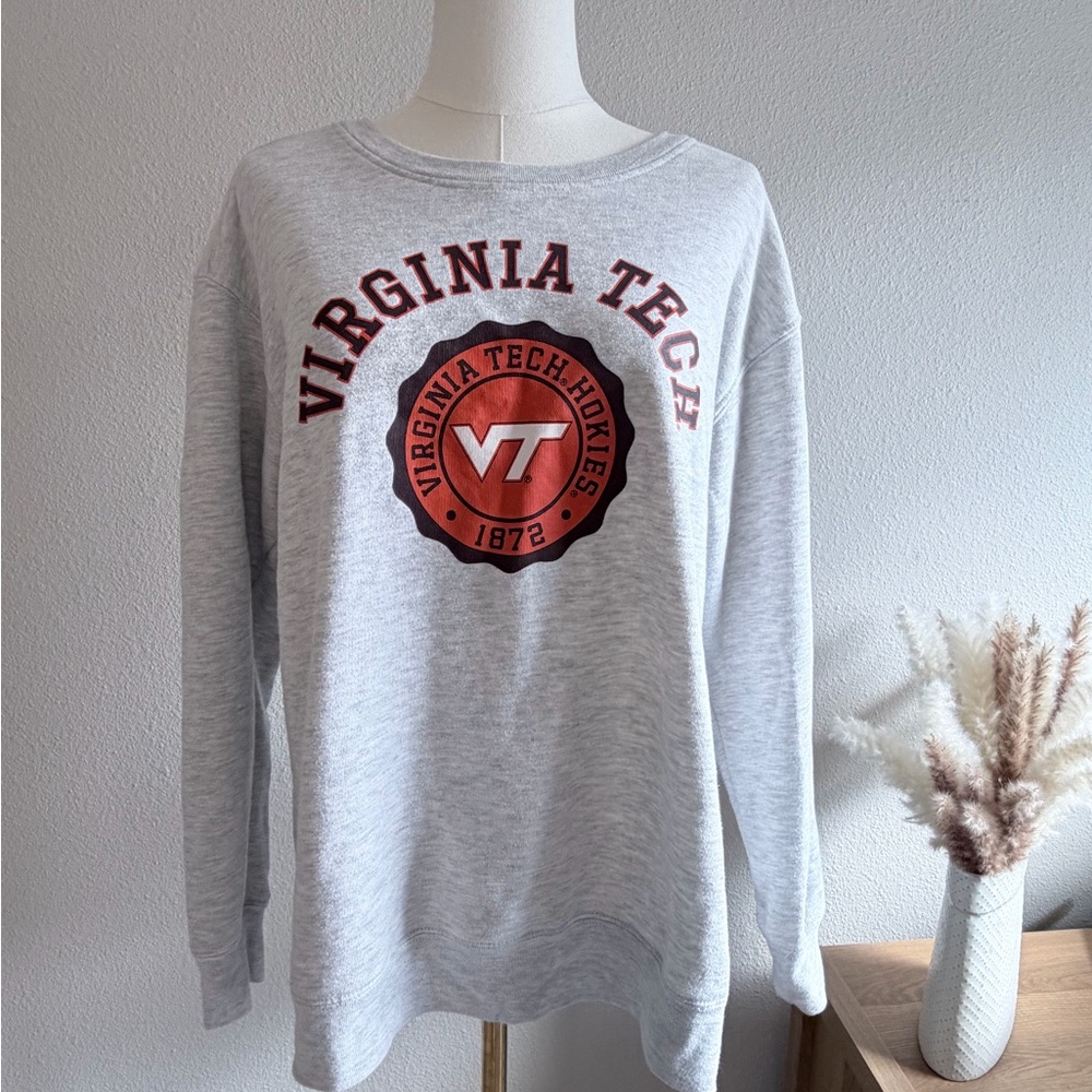 Top of the World Light Gray Crewneck Sweatshirt with Logo Tag